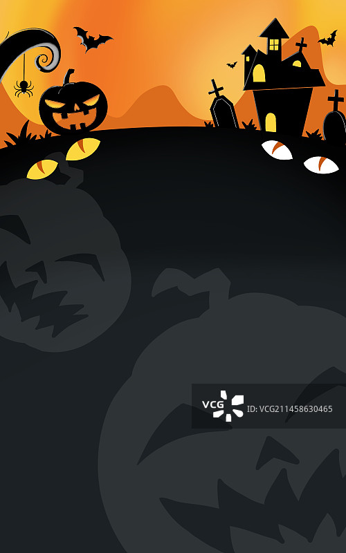 万圣节南瓜竖版海报背景插图图片素材