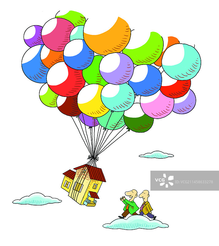 气球 屋子 电影图片素材