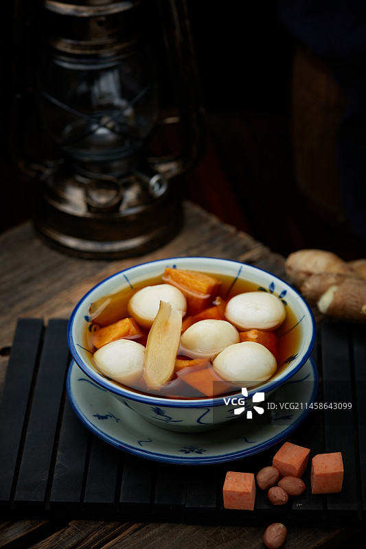 红糖红薯姜片汤圆图片素材