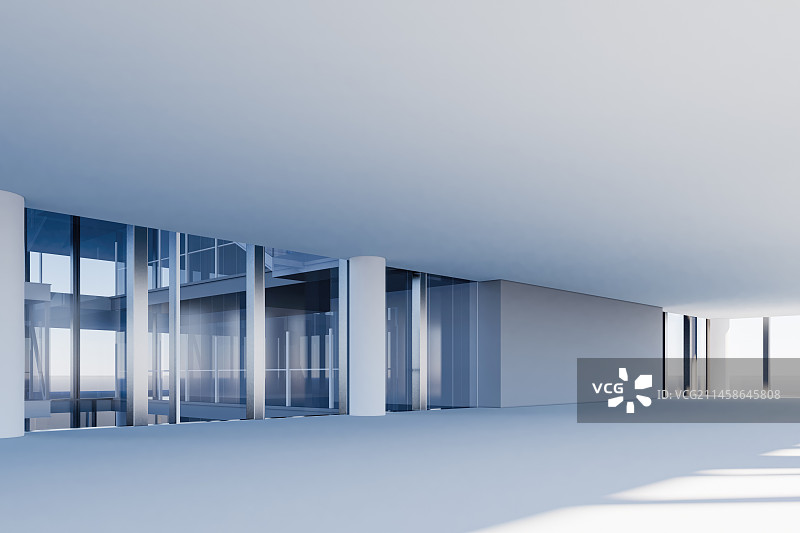 现代建筑写字楼内部 白色办公空间图片素材