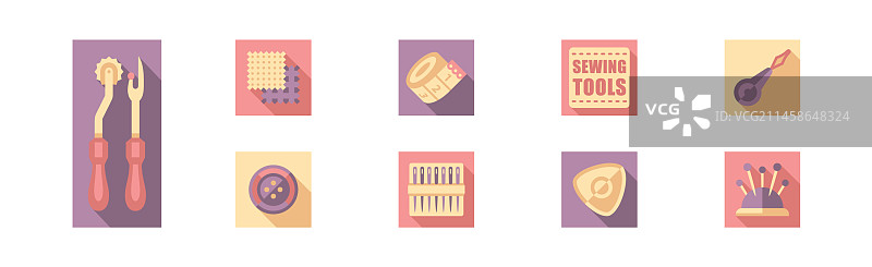 刺绣缝纫工具和设备图标图片素材
