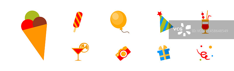 派对和生日庆祝图标及物品图片素材