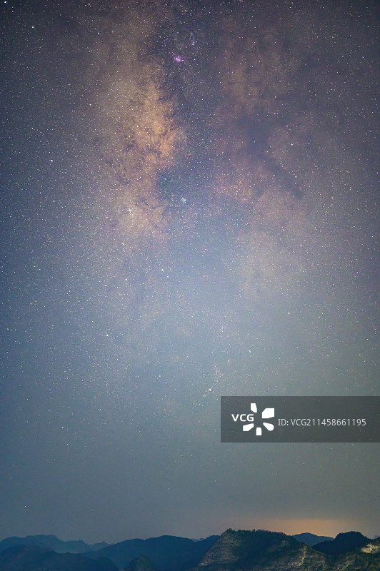 贵州，黔南布依族苗族自治州，平塘县，群山，星空图片素材