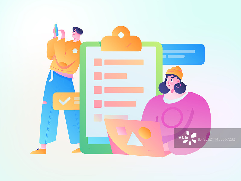 与咨询顾问进行沟通扁平矢量人物概念运营手绘插画图片素材