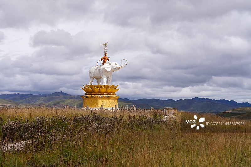 甘肃省 甘南藏族自治州 夏河县 黑力宁巴观景台图片素材