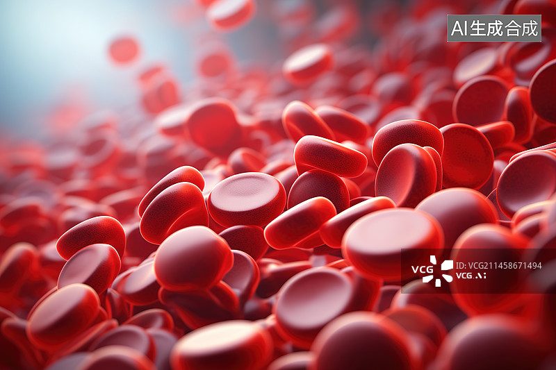【AI数字艺术】3D红细胞图片素材