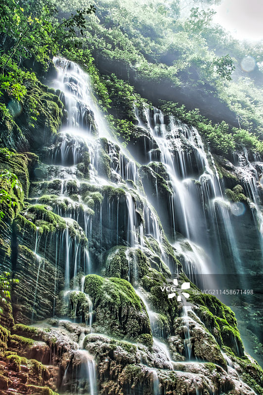 峡谷瀑布图片素材