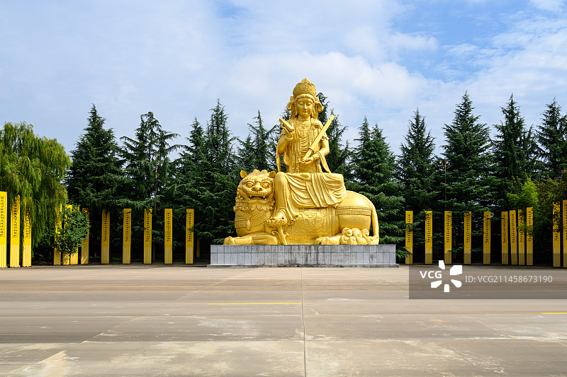 陕西法门寺 文殊菩萨 菩萨雕塑 宝鸡 扶风图片素材