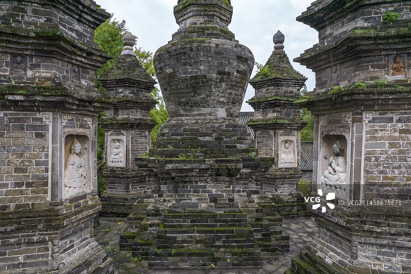 中国湖北省襄阳市襄城区广德寺多宝塔图片素材