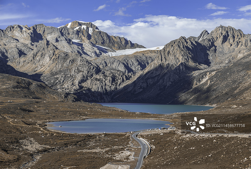 川西巴塘姊妹湖图片素材