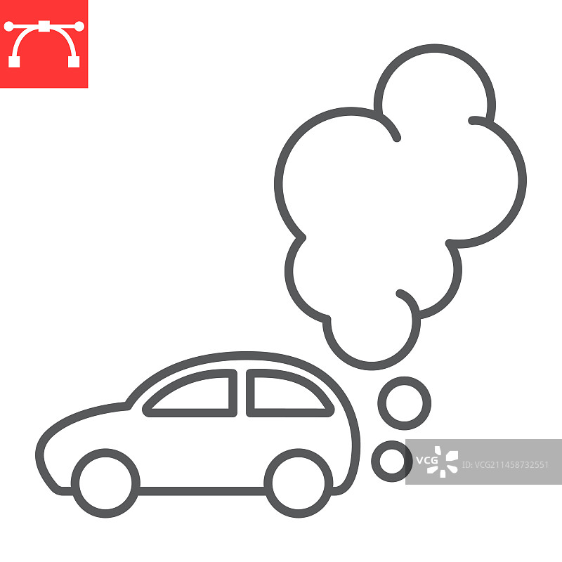 汽车污染线条图标图片素材