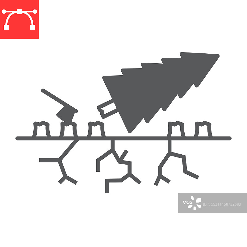 森林砍伐标志图标图片素材