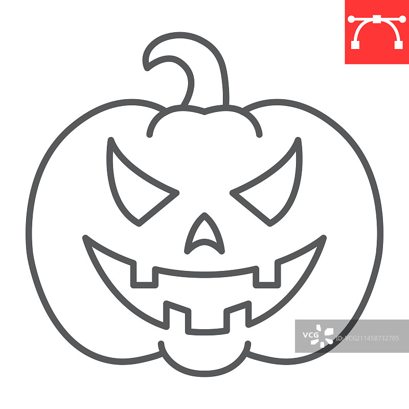 万圣节南瓜线性图标图片素材