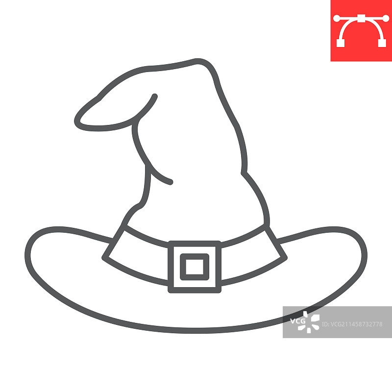 女巫帽线条图标图片素材