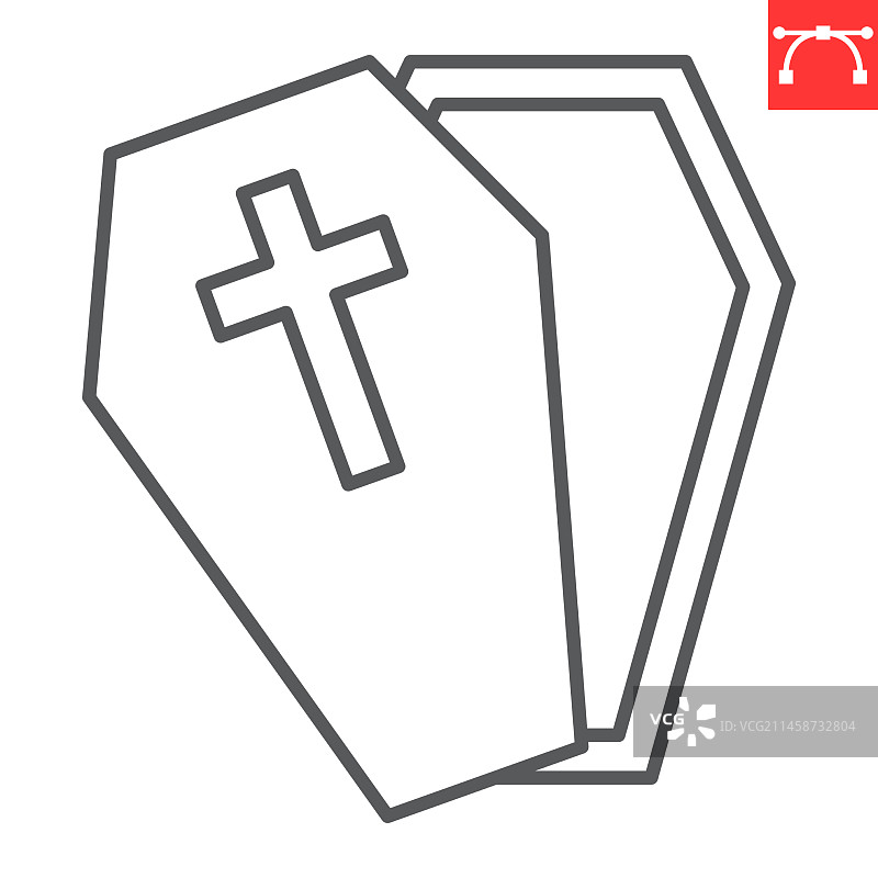 棺材线条图标图片素材