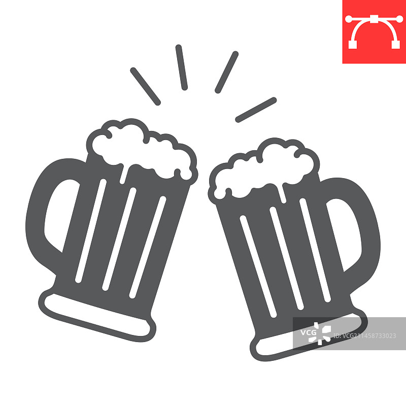 啤酒干杯字形图标图片素材