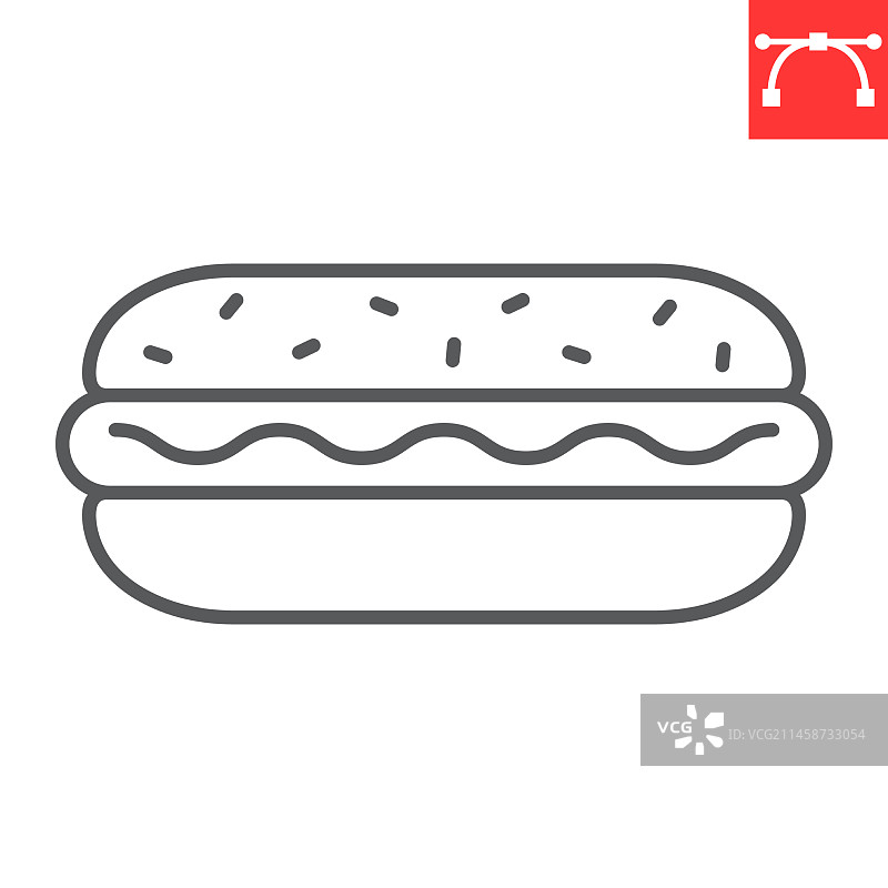 热狗线条图标图片素材