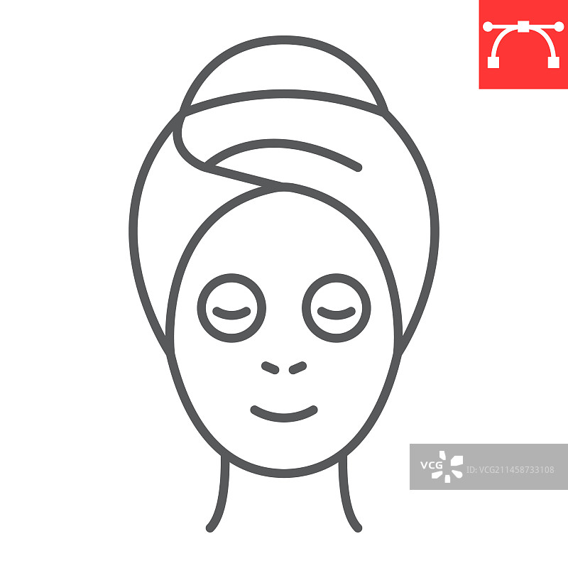 SPA面膜线条图标图片素材