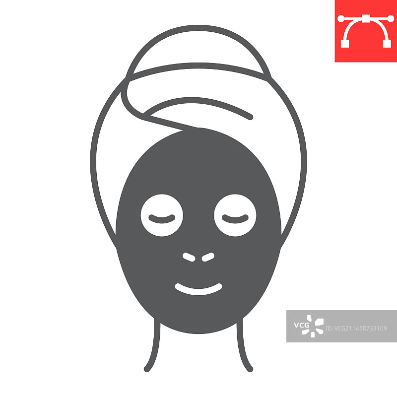 SPA面膜字形图标图片素材