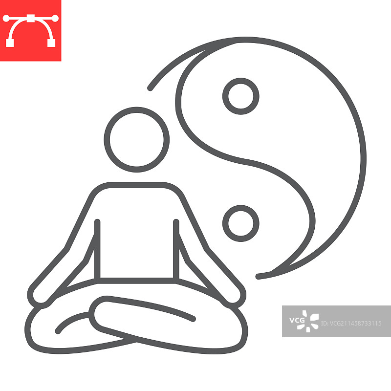 瑜伽线条图标图片素材
