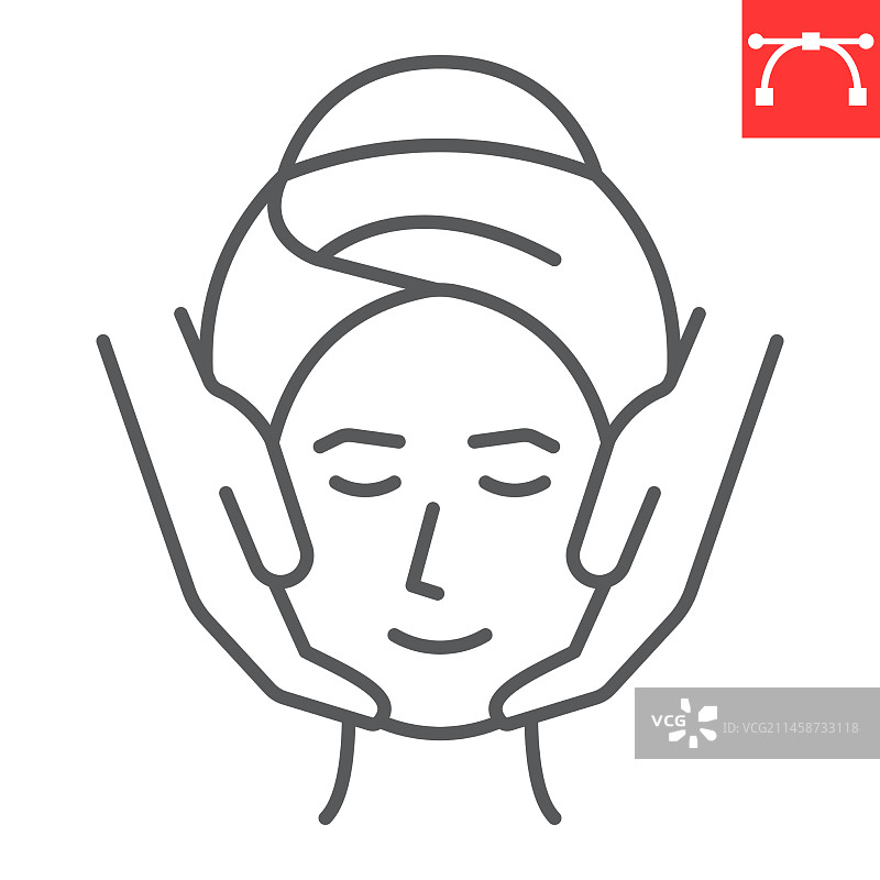 面部按摩线条图标图片素材