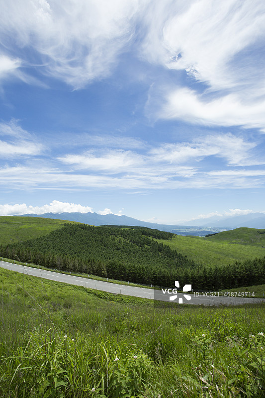 日本长野县诹访雾峰高原和维纳斯线风光图片素材