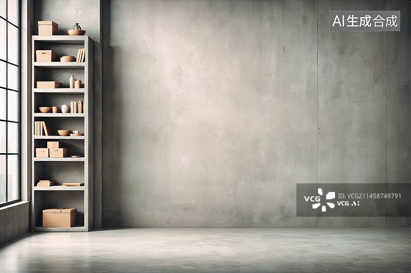 【AI数字艺术】混凝土质感空间背景图片素材
