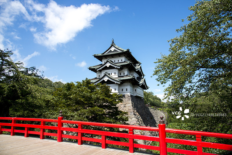 日本弘前公园的弘前城图片素材