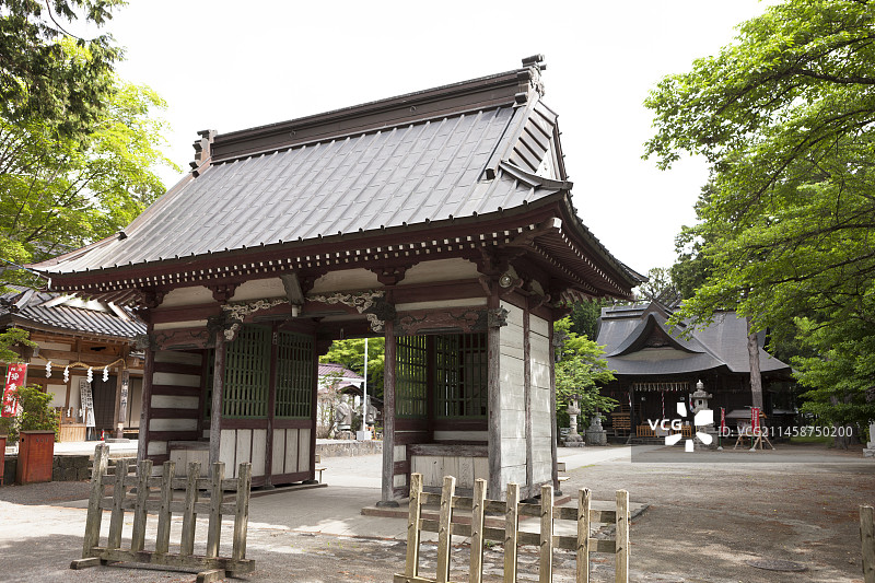 富士御室浅间神社，日本山梨县富士河口湖图片素材