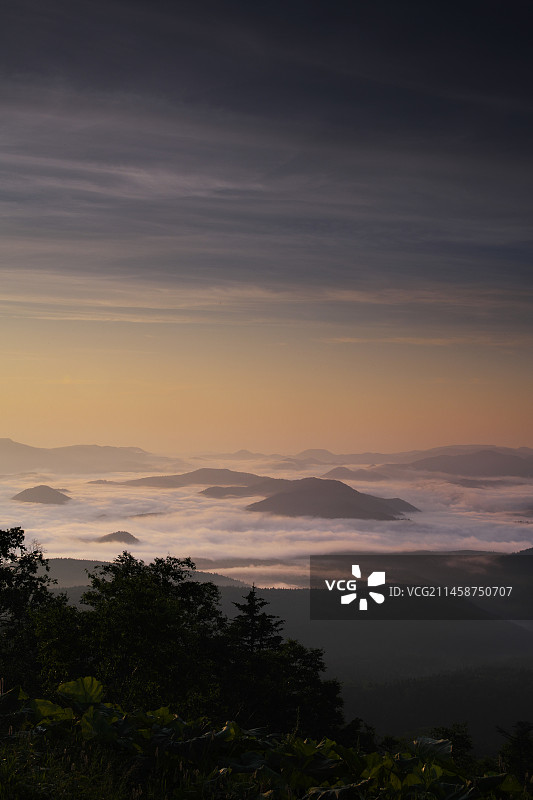 北海道大雪山清晨云海图片素材