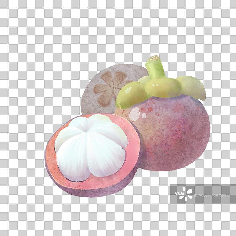 水彩风格手绘水果山竹插画图片素材