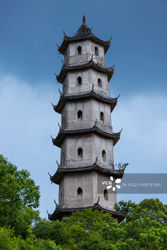 温州江心屿岛上的古迹 西塔图片素材