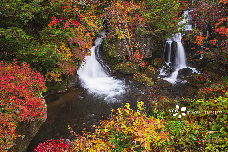 秋季的龙族瀑布图片素材