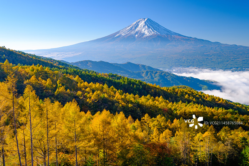 日本山梨县富士山美景图片素材