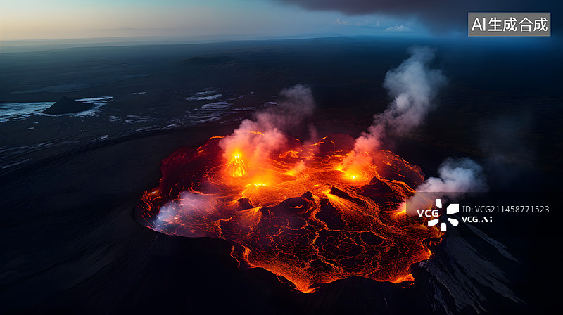 【AI数字艺术】月历设计:火山口图片素材