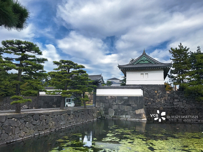 日本东京风光，日本皇宫，皇宫建筑风景。图片素材