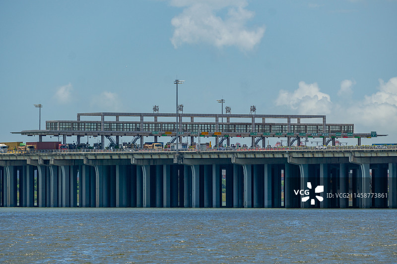 航拍深圳前海湾沿江高速前海收费站图片素材
