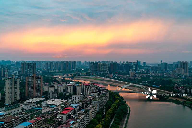 湖南省衡阳市石鼓区蒸水雁栖大桥夜景图片素材