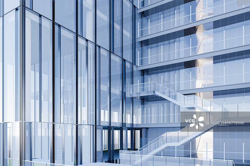 现代城市商务区写字楼建筑外部特写图片素材