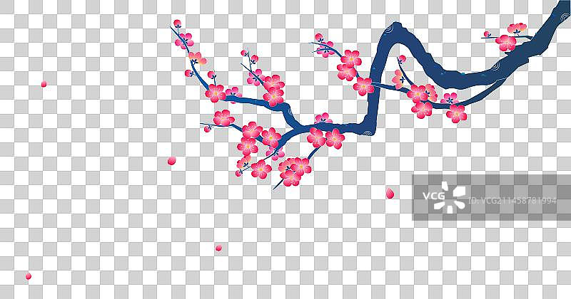 梅花梅树矢量插画图片素材