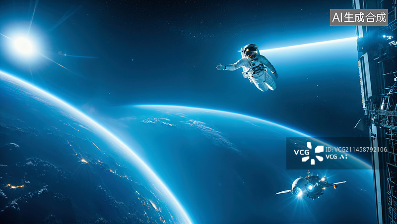 【AI数字艺术】商业航天太空探索概念图片素材