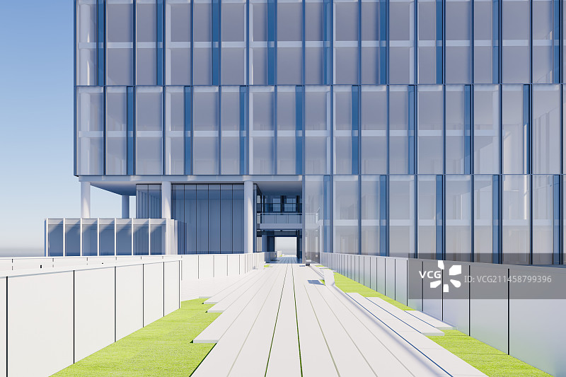 现代办公建筑露台休闲处图片素材