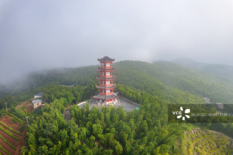 湖南省耒阳市蔡伦竹海风景区航拍图片素材