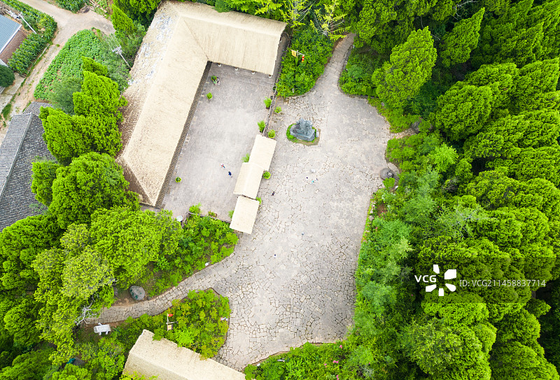 航拍四川北大门广元金牛古蜀道翠云廊千年古柏图片素材