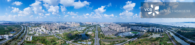 江苏靖江滨江新城航拍全景图图片素材
