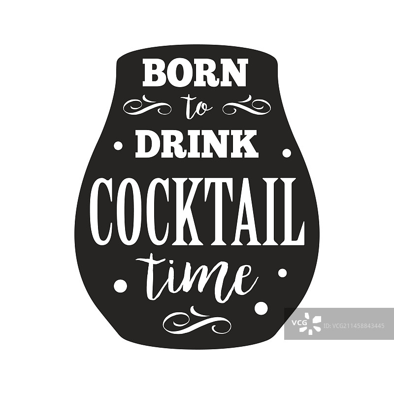 鸡尾酒时光单色元素图片素材