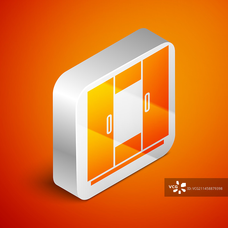 橙色背景的2.5D衣柜图标图片素材