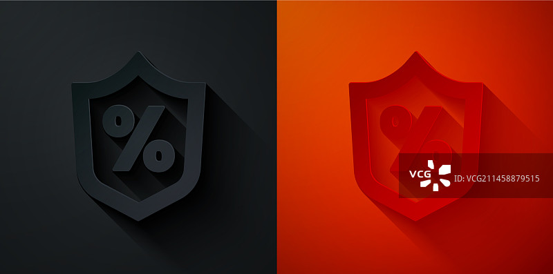 黑色背景上的剪纸贷款百分比图标图片素材