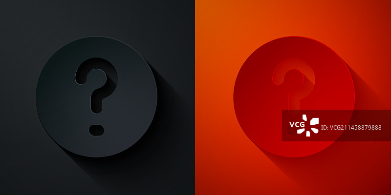 剪纸风问号图标对话气泡图片素材