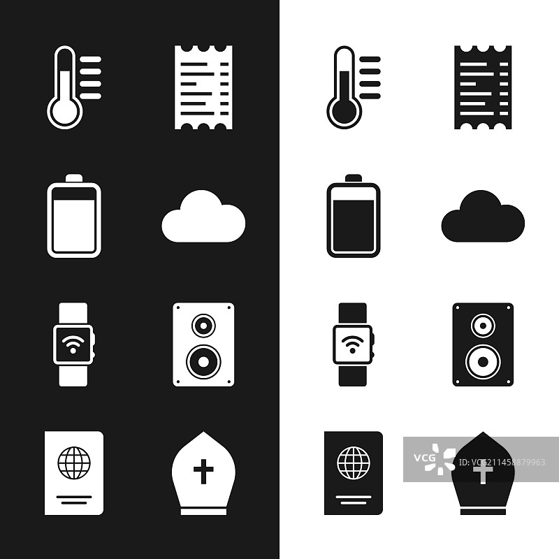 云电池温度计纸图片素材